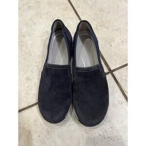 Dansko Blue Suede Leather Halle Slip On Shoes Sz 39